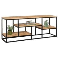 Dressoir Kyan - Zwart/naturel - 70x180x45 Cm -VIDAL Salle De Bain Winkel 10800655 0330