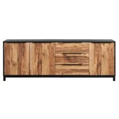 Dressoir Luc - Antraciet/eikenkleur - 82x230x48 Cm