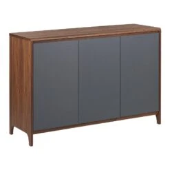 Beliani Sideboard MEDFORT - Donkere Houtkleur Vezelplaat