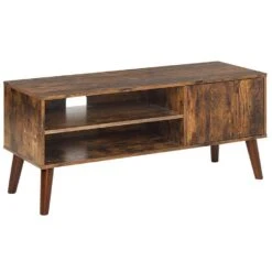 Beliani TV-kast VANLER - Donkere Houtkleur Vezelplaat