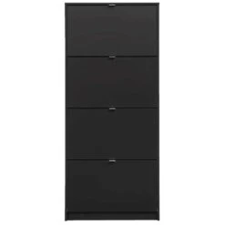 Schoenenkast Hamburg 4 Kleppen - Zwart - 162x70,3x24 Cm
