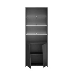 Kast Levi Met LED - Zwart - 180x67x28 Cm -VIDAL Salle De Bain Winkel 11909006 0141