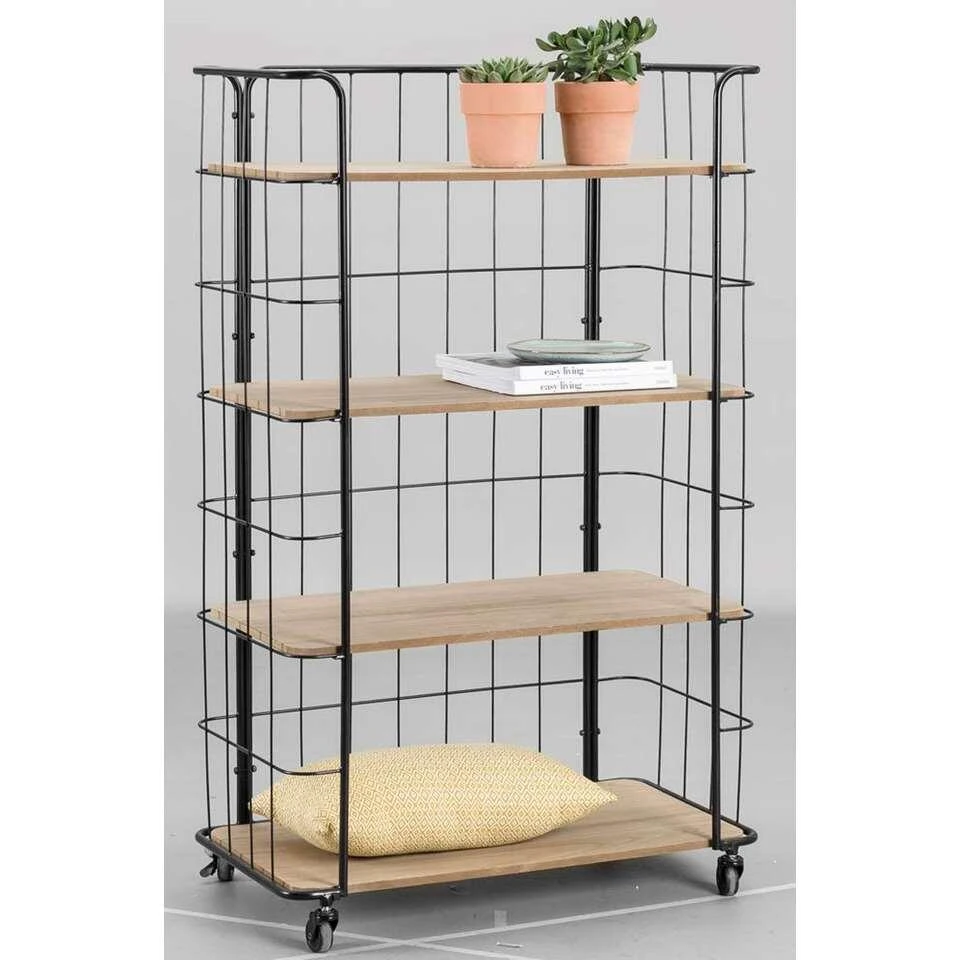 Bakkerskast Olaf Breed - Zwart/naturel 2 Bakkerskast Olaf Breed - Zwart/naturel - Afbeelding 2