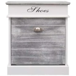 VidaXL Schoenenkast 50x28x58 Cm Paulowniahout Grijs -VIDAL Salle De Bain Winkel 1252666526 0102