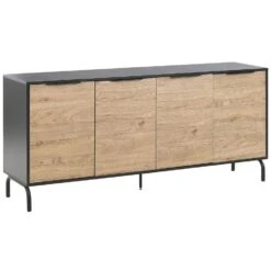 Beliani Sideboard ARKLEY - Zwart Vezelplaat