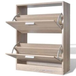 VidaXL Schoenenkast Met 2 Vakken Eiken-look Hout -VIDAL Salle De Bain Winkel 12cf982c41b34c2084889b3c9a62696b