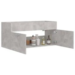 VidaXL Wastafelkast 100x38,5x46 Cm Spaanplaat Betongrijs -VIDAL Salle De Bain Winkel 144a51f7c9c44844b1bd53d4e6d76e51