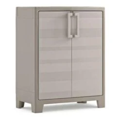 Keter Gulliver Lage Kast - 2 Planken - 80x44x100 Cm - Zand/beige