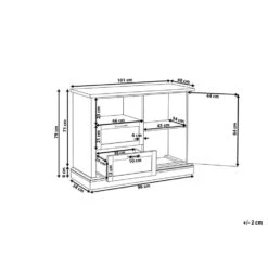 Beliani Sideboard TORONTO - Lichte Houtkleur Vezelplaat -VIDAL Salle De Bain Winkel 1529515051 0103