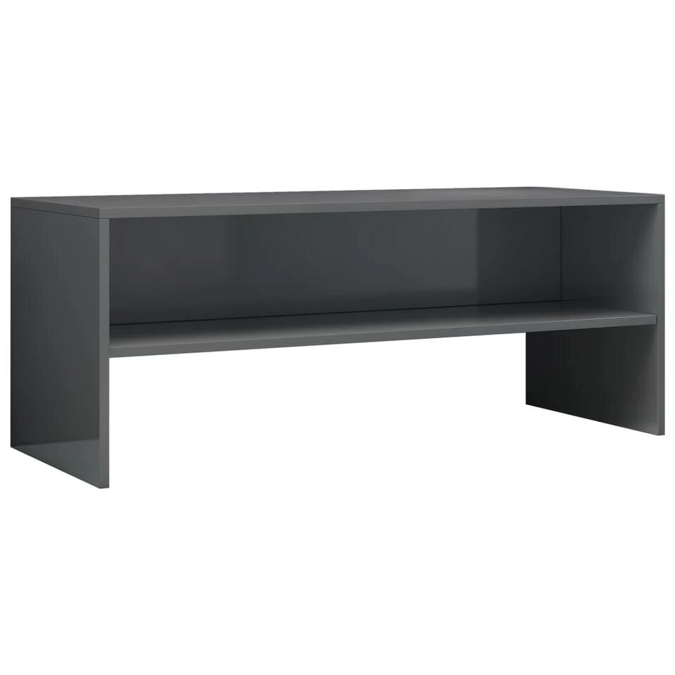 VidaXL Tv-meubel 100x40x40 Cm Bewerkt Hout Hoogglans Grijs 1 VidaXL Tv-meubel 100x40x40 Cm Bewerkt Hout Hoogglans Grijs