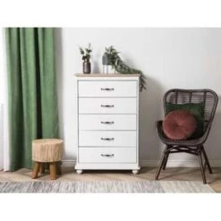 Beliani Commode SHARON - Wit Spaanplaat 6 Beliani Commode SHARON - Wit Spaanplaat -VIDAL Salle De Bain Winkel 1580243912 0102