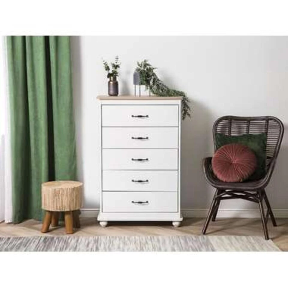 Beliani Commode SHARON - Wit Spaanplaat 3 Beliani Commode SHARON - Wit Spaanplaat - Afbeelding 3