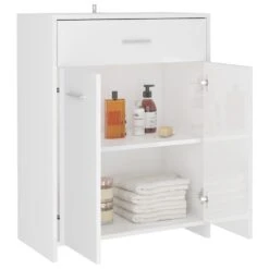 VidaXL Badkamerkast 60x33x80 Cm Spaanplaat Hoogglans Wit -VIDAL Salle De Bain Winkel 15d3611e7d9946ef9ef34855d46205fe