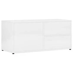 VidaXL Tv-meubel 80x34x36 Cm Spaanplaat Hoogglans Wit