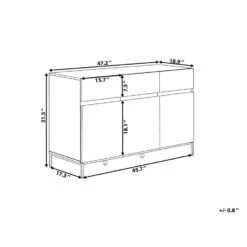Beliani Sideboard SYDNEY - Lichte Houtkleur Mdf -VIDAL Salle De Bain Winkel 1614179538 0103
