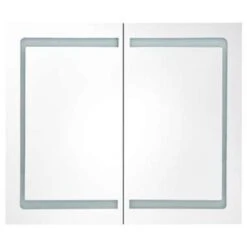 VidaXL Badkamerkast Met Spiegel En LED 80x12,2x68 Cm -VIDAL Salle De Bain Winkel 1619072020 0102