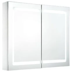 VidaXL Badkamerkast Met Spiegel En LED 80x12,2x68 Cm
