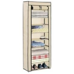 VidaXL Schoenenkast Met Hoes 57x29x162 Cm Stof Crème -VIDAL Salle De Bain Winkel 16df669a3e6d4f3d95c2fc1bad5df7ff