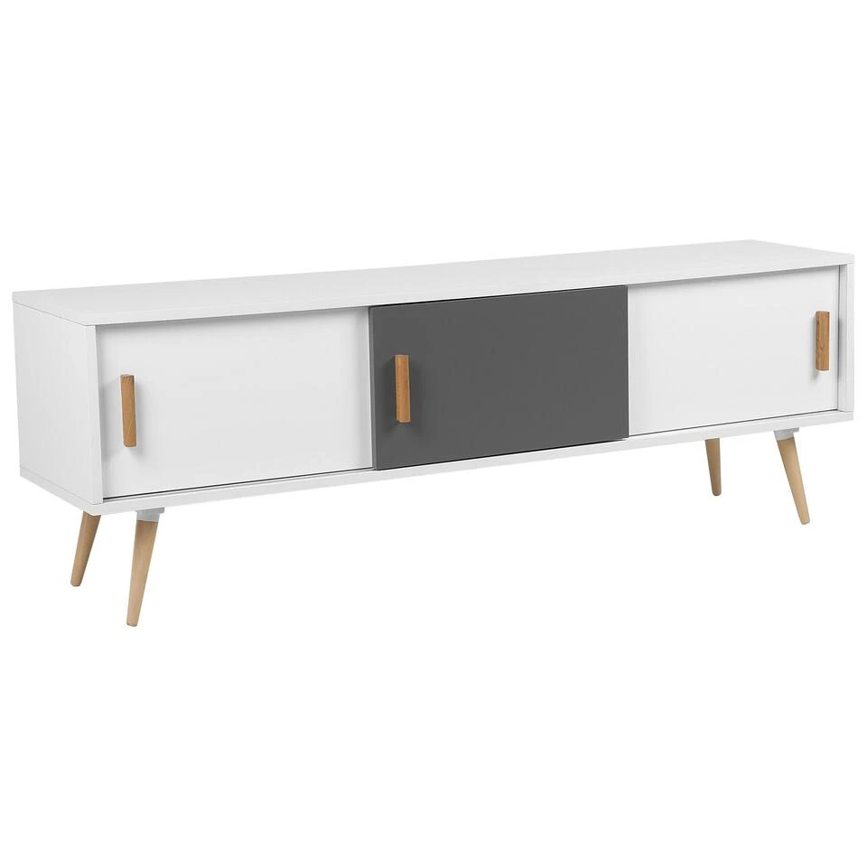 Beliani TV-kast INDIANA - Wit Mdf 1 Beliani TV-kast INDIANA - Wit Mdf