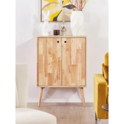 Beliani Sideboard CHANDLER - Lichte Houtkleur Rubberhout -VIDAL Salle De Bain Winkel 1836a9d49899435394a52f1229a3f771