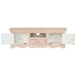 VidaXL Tv-meubel 120x30x40 Cm Massief Mangohout Wit -VIDAL Salle De Bain Winkel 18862c51bc094d359cb8152760e8d6b5
