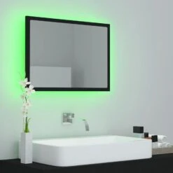 VidaXL Badkamerspiegel LED 60x8,5x37 Cm Acryl Zwart -VIDAL Salle De Bain Winkel 18e07b4a6bd94895907a0e5548bb0c8e