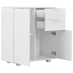 VidaXL Dressoir 71x35x80 Cm Spaanplaat Hoogglans Wit -VIDAL Salle De Bain Winkel 1d9f46cf570540bda0442d578aea83f6