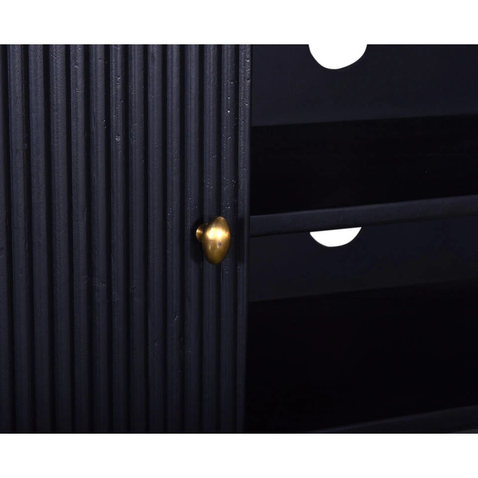 Giga Meubel Tv Meubel Zwart Met Marmer - Japandi Style - 130x40x60cm 4 Giga Meubel Tv Meubel Zwart Met Marmer - Japandi Style - 130x40x60cm - Afbeelding 4