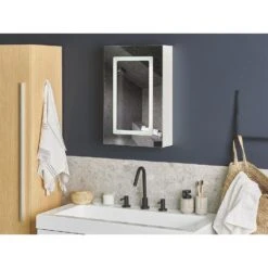 Beliani Badkamerkast Met Spiegel CONDOR - Wit Multiplex -VIDAL Salle De Bain Winkel 20668149aa29489ca06b8ab0b98ec695