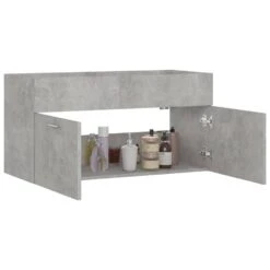 VidaXL Wastafelkast 90x38,5x46 Cm Spaanplaat Betongrijs -VIDAL Salle De Bain Winkel 211912947afe403597a303d50b9148ae