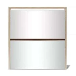 VidaXL Schoenenkast Tweelaags Met Spiegel 63x17x67 Cm Eiken -VIDAL Salle De Bain Winkel 2219386e0f77487e8561deecb955f43e