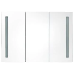 VidaXL Badkamerkast Met Spiegel En LED 89x14x62 Cm Betongrijs -VIDAL Salle De Bain Winkel 233bc9aa962b4f6e907c49b2b7950345