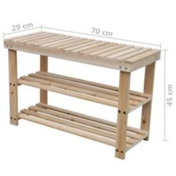 VidaXL Schoenenrekken Met Bank 2 St Massief Hout -VIDAL Salle De Bain Winkel 24701b085ede480aa53ccbfea2687816