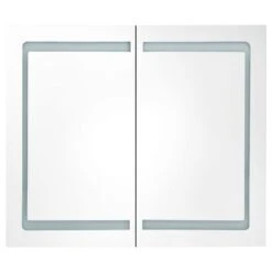 VidaXL Badkamerkast Met Spiegel En LED 80x12x68 Cm Glanzend Wit -VIDAL Salle De Bain Winkel 24b5946431a44ab2a8490666e55a8a8c