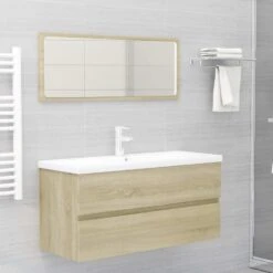 VidaXL Wastafelkast 100x38,5x45 Cm Spaanplaat Sonoma Eikenkleurig -VIDAL Salle De Bain Winkel 26fae05867c14d58a4189fa47e3ad727