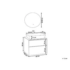 Beliani Badkamerkast Met Spiegel MANZON - Wit Mdf -VIDAL Salle De Bain Winkel 28c5818dd7574ace91e8185012b6693b