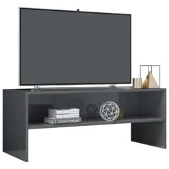 VidaXL Tv-meubel 100x40x40 Cm Bewerkt Hout Hoogglans Grijs 6 VidaXL Tv-meubel 100x40x40 Cm Bewerkt Hout Hoogglans Grijs -VIDAL Salle De Bain Winkel 296bdb48cad74392a104caacb5231478