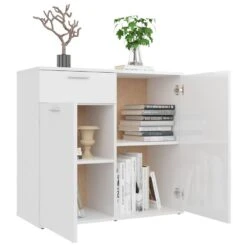 VidaXL Dressoir 80x36x75 Cm Spaanplaat Hoogglans Wit -VIDAL Salle De Bain Winkel 2accfeb0240645b080ef76baa9a2dad5