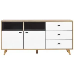 Beliani Sideboard ILION - Lichte Houtkleur Vezelplaat -VIDAL Salle De Bain Winkel 2d98c78fdac3491290fd67781b0e1dd1
