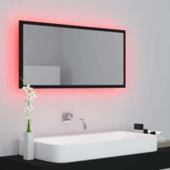 VidaXL Badkamerspiegel LED 90x8,5x37 Cm Acryl Zwart -VIDAL Salle De Bain Winkel 327527bd084443b5a3ee6b433c86e1bc