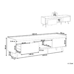 Beliani TV-kast CUSTER - Wit Mdf -VIDAL Salle De Bain Winkel 392f7deabf6645298e5103edc93ab019