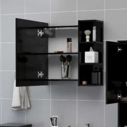 VidaXL Badkamerspiegelkast 62,5x20,5x64 Cm Spaanplaat Zwart -VIDAL Salle De Bain Winkel 3a0c26b4daa743d18f70ee774459edd2