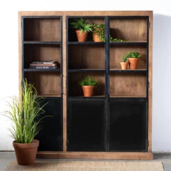 Giga Meubel Vitrinekast Bruin - Mangohout & IJzer - 3-Deurs -VIDAL Salle De Bain Winkel 3bf1e302166a4a2aa0e6c6b0ffe04b97