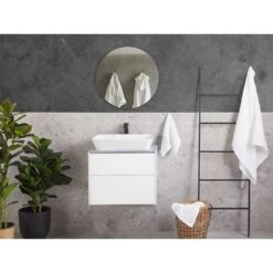 Beliani Badkamerkast Met Spiegel MANZON - Wit Mdf -VIDAL Salle De Bain Winkel 3cac3c329bd146eda845644587d1396d