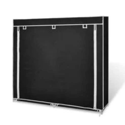 VidaXL Schoenenkast Met Hoes 115x28x110 Stof Zwart -VIDAL Salle De Bain Winkel 3e66edb5c28344adb349a4be0ae3f682