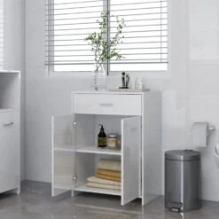 VidaXL Badkamerkast 60x33x80 Cm Spaanplaat Hoogglans Wit -VIDAL Salle De Bain Winkel 40003441066140e083857a70719d57d0