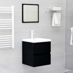 VidaXL Wastafelkast 41x38,5x45 Cm Spaanplaat Zwart -VIDAL Salle De Bain Winkel 438ef0f4adf0449ab1b34b559a8dd291