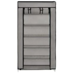 VidaXL Schoenenkast Met Hoes 58x28x106 Cm Stof Grijs -VIDAL Salle De Bain Winkel 4590a7f1c6374aea9ecfbc7f23ed1d47