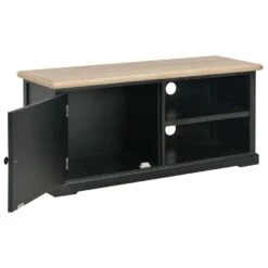 VidaXL Tv-meubel 90x30x40 Cm Hout Zwart -VIDAL Salle De Bain Winkel 45ba9c5c4dd94bd19beefacdbd3a552f