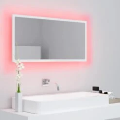 VidaXL Badkamerspiegel LED 90x8,5x37 Cm Acryl Wit -VIDAL Salle De Bain Winkel 47f6a125253a42b78bff3f9b6cee02bb